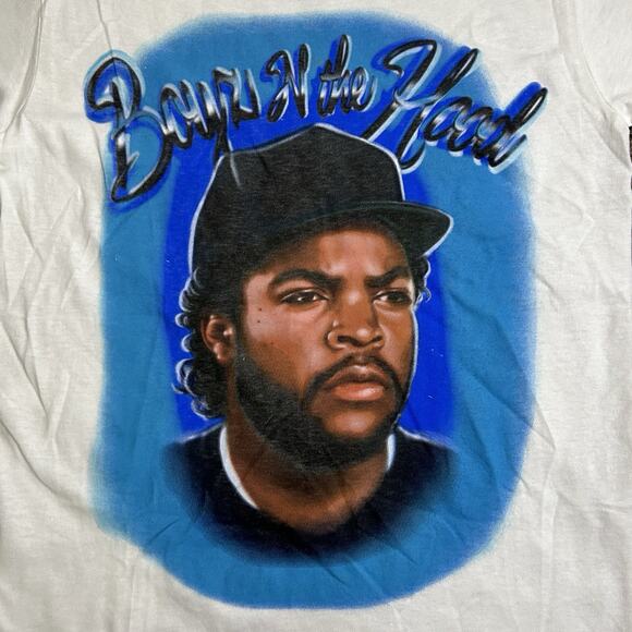 Y2K Boyz N' The Hood Ice Cube Spray Paint Graffiti Art Style Tee NWT! - Picture 2 of 8